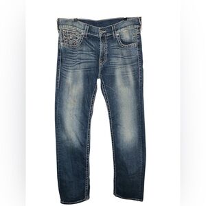 True‎ Religion Mens Skinny Flap Ox Blood Jeans Size 36